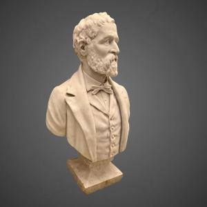 Bust Of A Man In Marble End XIX Ieme By Joseph Vallet (1841-1920)