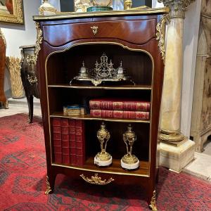 Small Library Said Bibus Louis XV Style In Mahogany Stamped L.