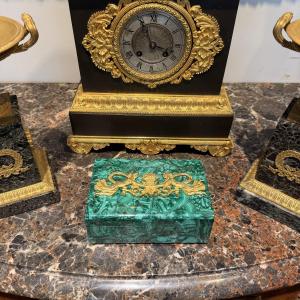 Boîte en Malachite et bronze doré de Style Empire, XIXème Siècle, France