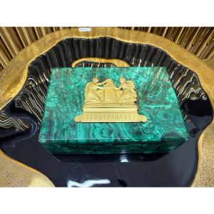 Coffret en malachite dans le style de Fabergé