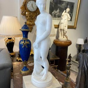 Woman In The Antique Chained In Carrara Marble End XIX Ieme