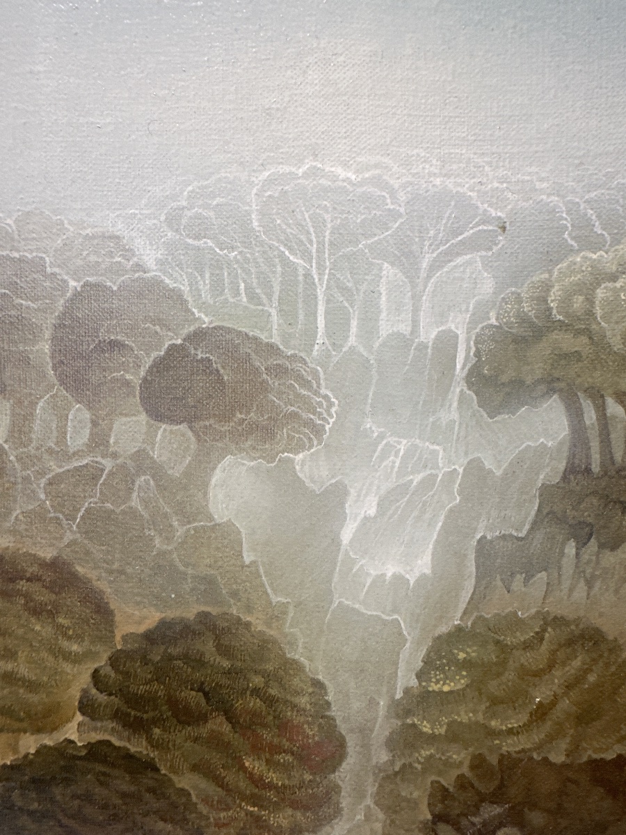 Bernard Ambielle (1951) Dit Roman Oil On Canvas, Surreal Landscape, Undergrowth, Strasbourg-photo-3