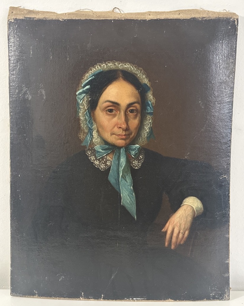 John Dabour (1837-1905) Portrait – Oil On Canvas 1860 Baltimore, New York-photo-2