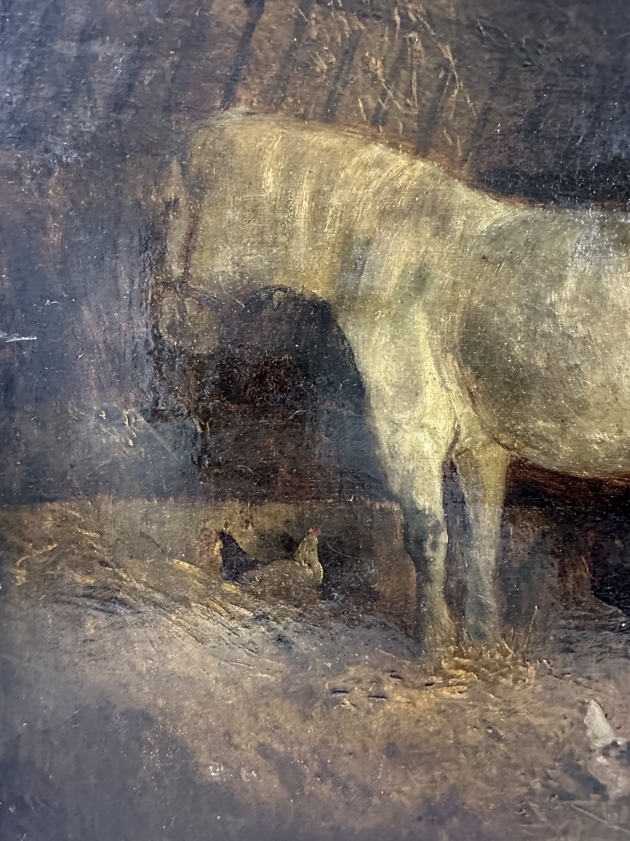 Alexandre Defaux (1826-1900) Huile sur toile -  Cheval à l'écurie / Provenance-photo-3