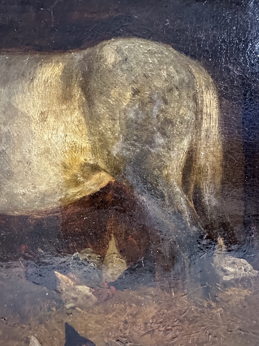 Alexandre Defaux (1826-1900) Huile sur toile -  Cheval à l'écurie / Provenance-photo-5