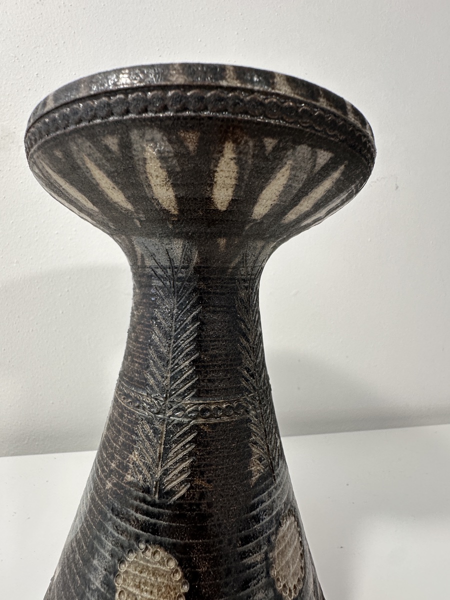 Vase en grès signée Jean-Claude Courjault- faïencerie KERALUC QUIMPER-photo-3