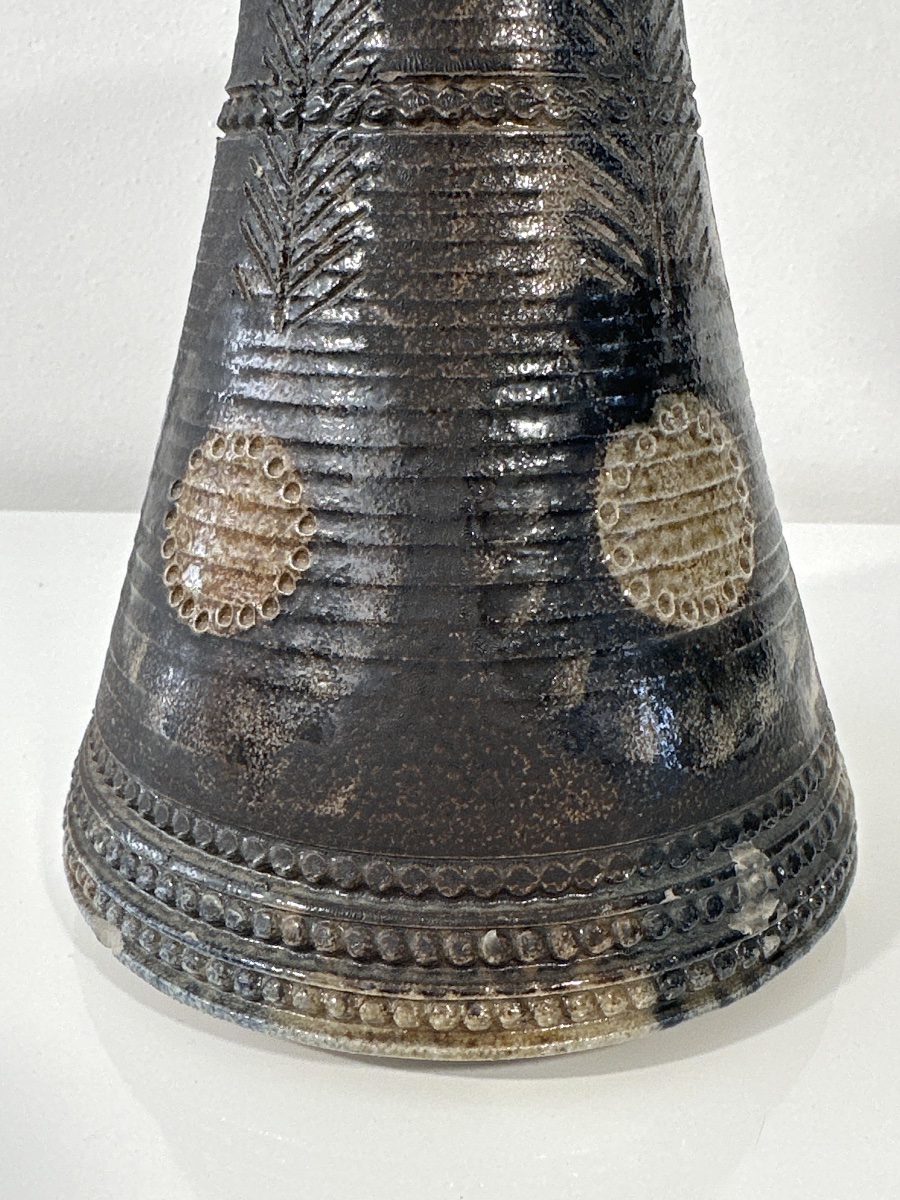 Vase en grès signée Jean-Claude Courjault- faïencerie KERALUC QUIMPER-photo-1