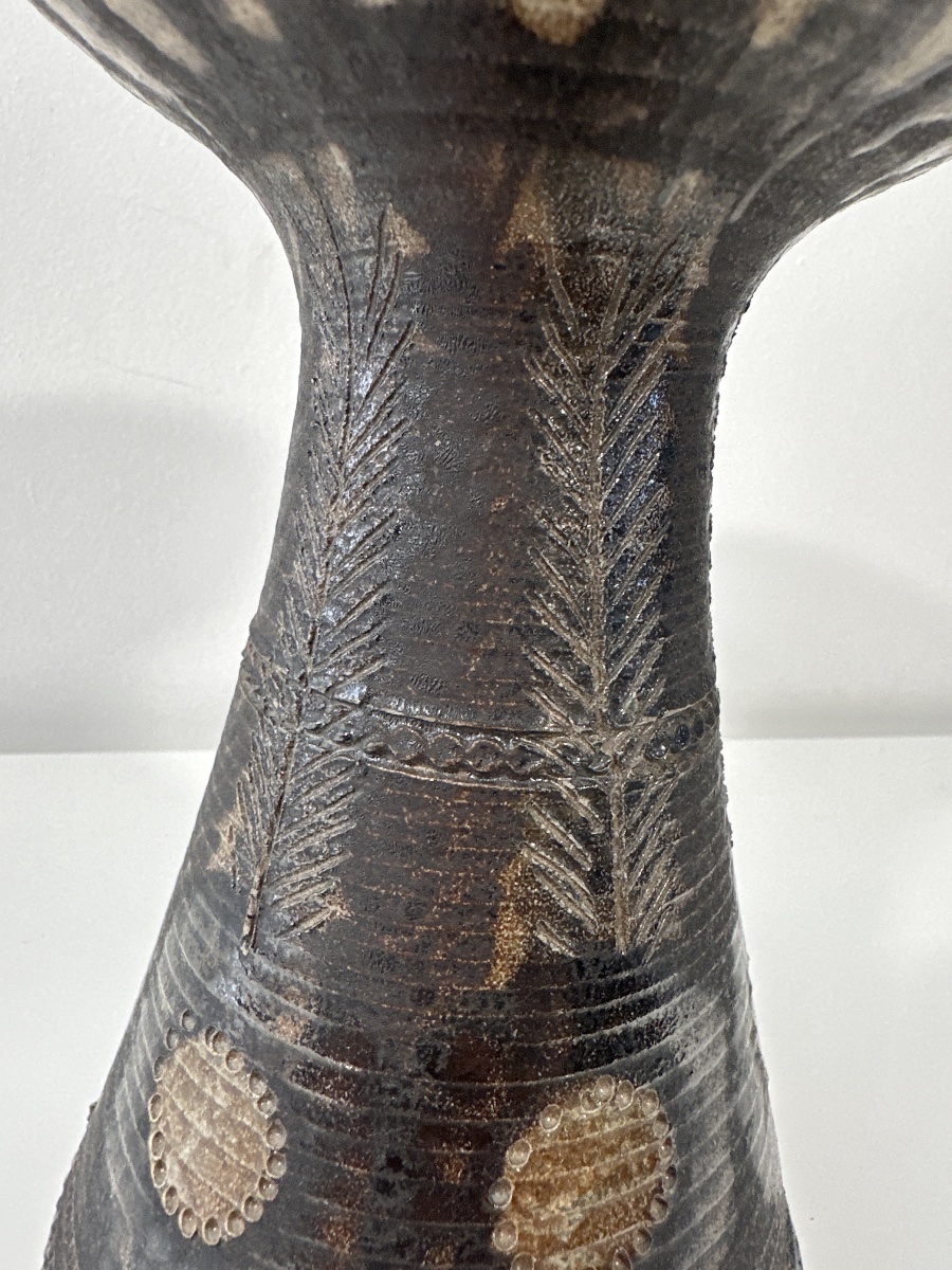 Vase en grès signée Jean-Claude Courjault- faïencerie KERALUC QUIMPER-photo-2