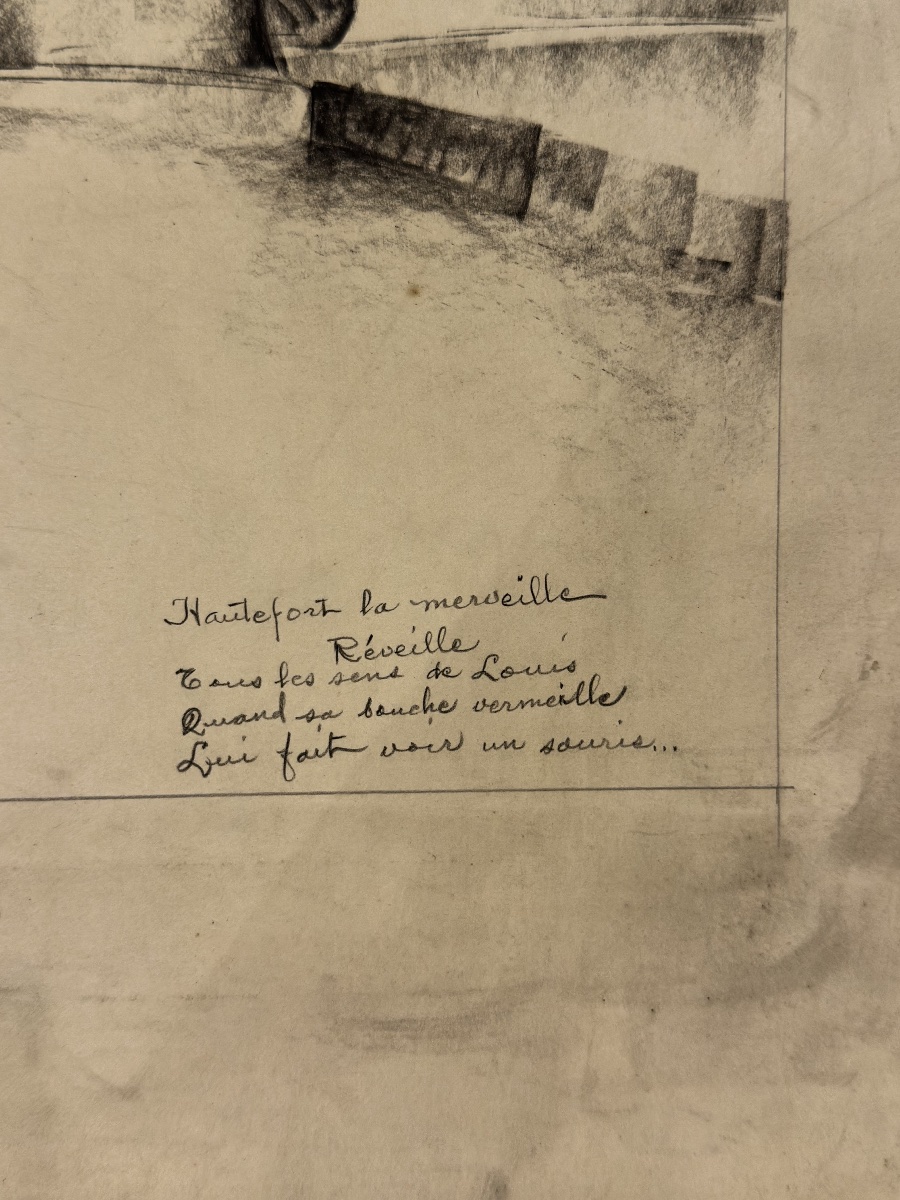 Macario VITALIS (1898-1989) — Fusain fixé , Château de Hautefort, Dordogne 1942 philippines -photo-3