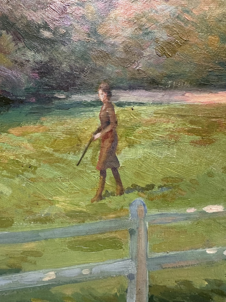 Maurice MILLIÈRE (1871–1946) Gentilhommière dans un parc , dédicace à Victor Petitpas LA CHASSE-photo-6