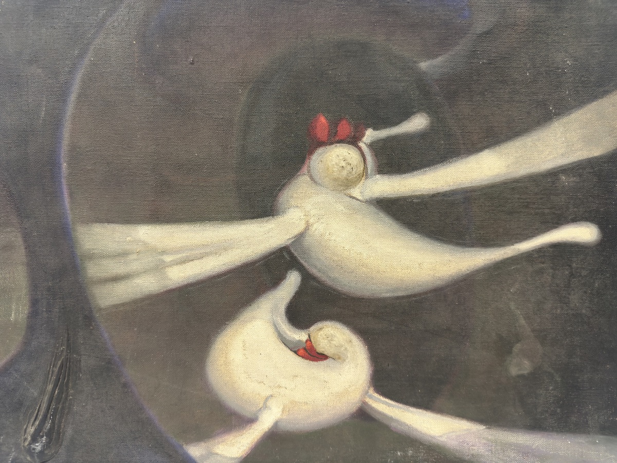 Roberto Alvarez Rios (1932-2015) Huile titrée " Comme au temps de l'amour "Paris 1962 CUBA-photo-2