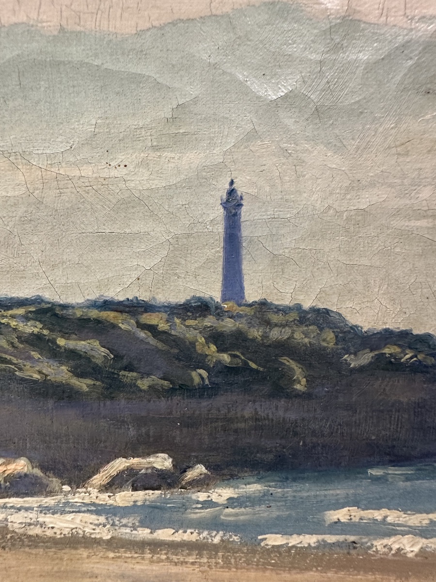 Jean-georges Pasquet (1851–1936) The Biarritz Lighthouse And The Beach In The Basque Country-photo-4