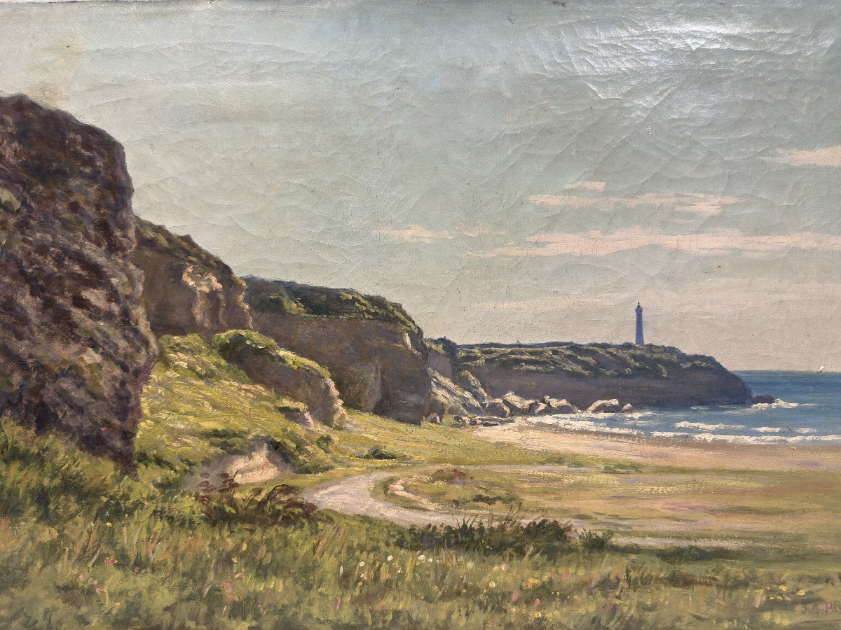Jean-georges Pasquet (1851–1936) The Biarritz Lighthouse And The Beach In The Basque Country