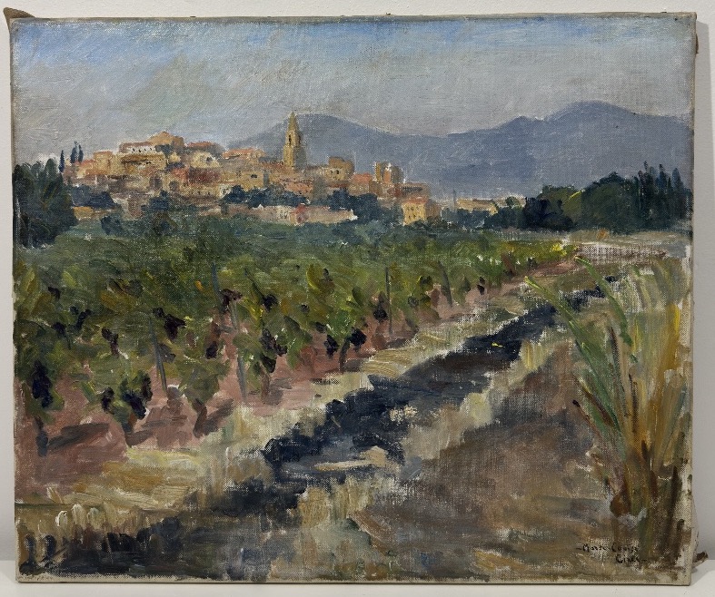 Marie-Louise Cirée (1916-2015)  Huile sur toile exposée au salon des Artistes Français en 1957