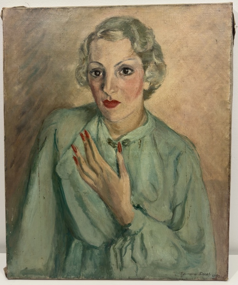 Germaine Decot (née En 1912) Portrait  Autoportrait ? Huile Alger 1935 Othon Friesz André Lhote-photo-2