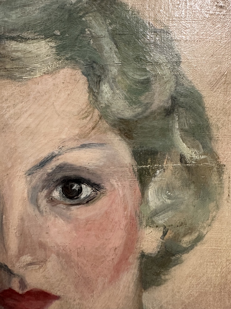 Germaine Decot (née En 1912) Portrait  Autoportrait ? Huile Alger 1935 Othon Friesz André Lhote-photo-2