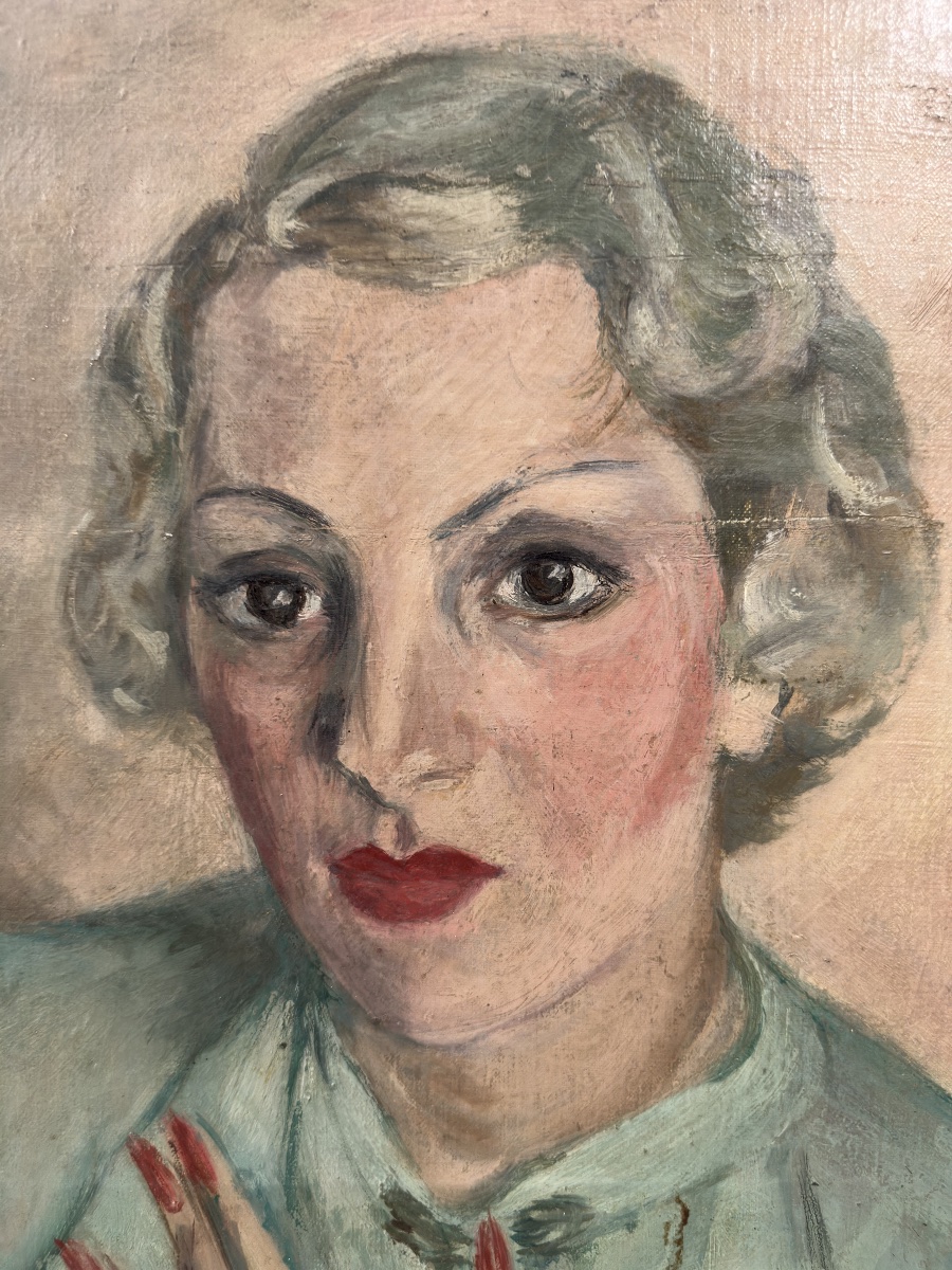 Germaine Decot (née En 1912) Portrait  Autoportrait ? Huile Alger 1935 Othon Friesz André Lhote-photo-4