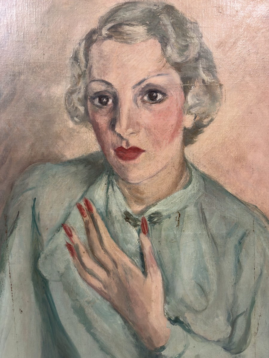 Germaine Decot (née En 1912) Portrait  Autoportrait ? Huile Alger 1935 Othon Friesz André Lhote-photo-5