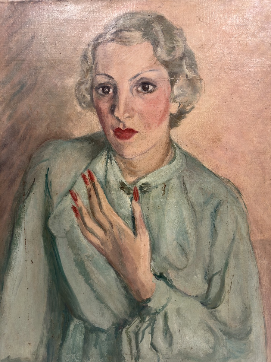 Germaine Decot (née En 1912) Portrait  Autoportrait ? Huile Alger 1935 Othon Friesz André Lhote