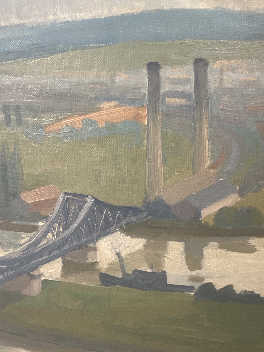 Paul Ternat (1897-1951) « La Seine aux environs de Rouen » huile entourage d'Albert Marquet-photo-1