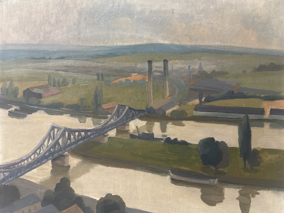 Paul Ternat (1897-1951) « La Seine aux environs de Rouen » huile entourage d'Albert Marquet