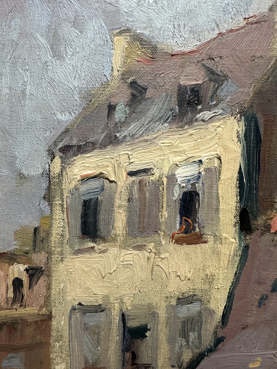Emmanuel Marcel-Laurent (1892-1948)  Marché à Quimper Bretagne / groupe de Concarneau-photo-4