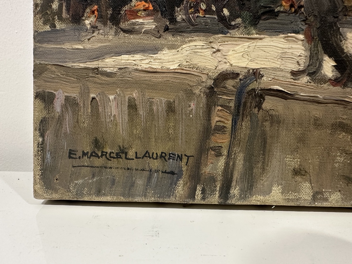 Emmanuel Marcel-Laurent (1892-1948)  Marché à Quimper Bretagne / groupe de Concarneau-photo-3