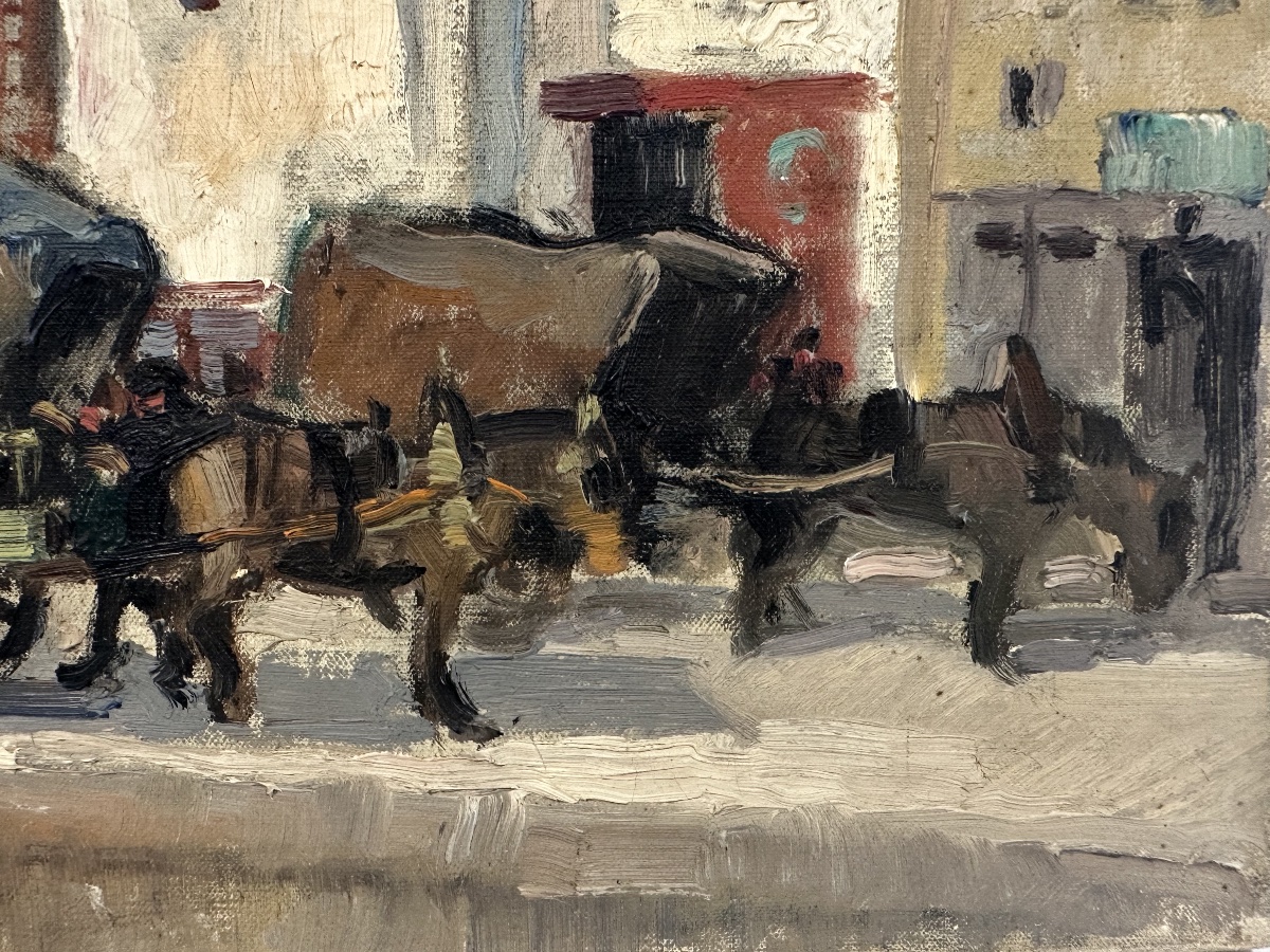 Emmanuel Marcel-Laurent (1892-1948)  Marché à Quimper Bretagne / groupe de Concarneau-photo-2