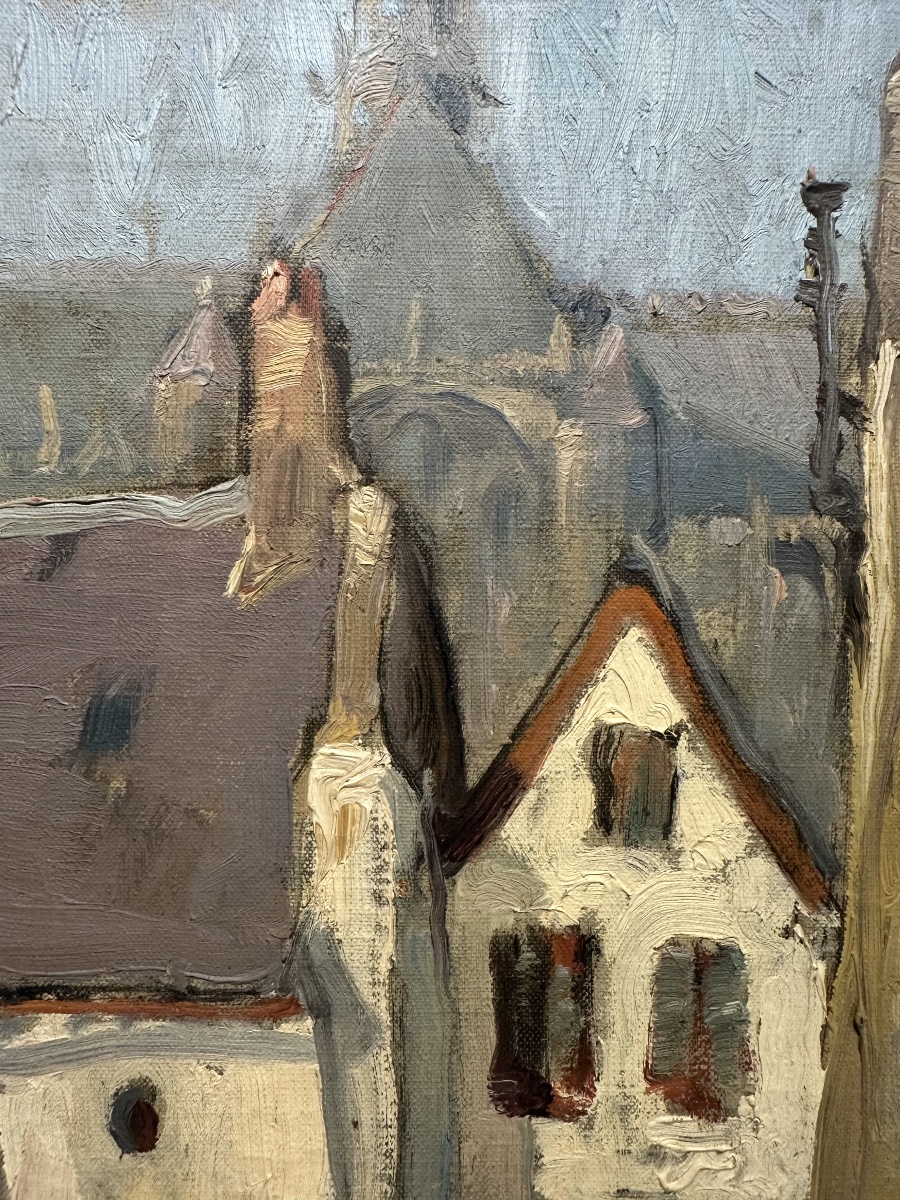 Emmanuel Marcel-Laurent (1892-1948)  Marché à Quimper Bretagne / groupe de Concarneau-photo-6