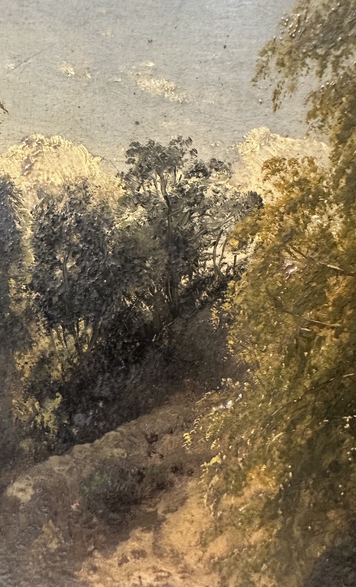 Louis-auguste Lapito (1803-1874) Fontainebleau: Landscape Painter Looking For His Viewpoint-photo-2