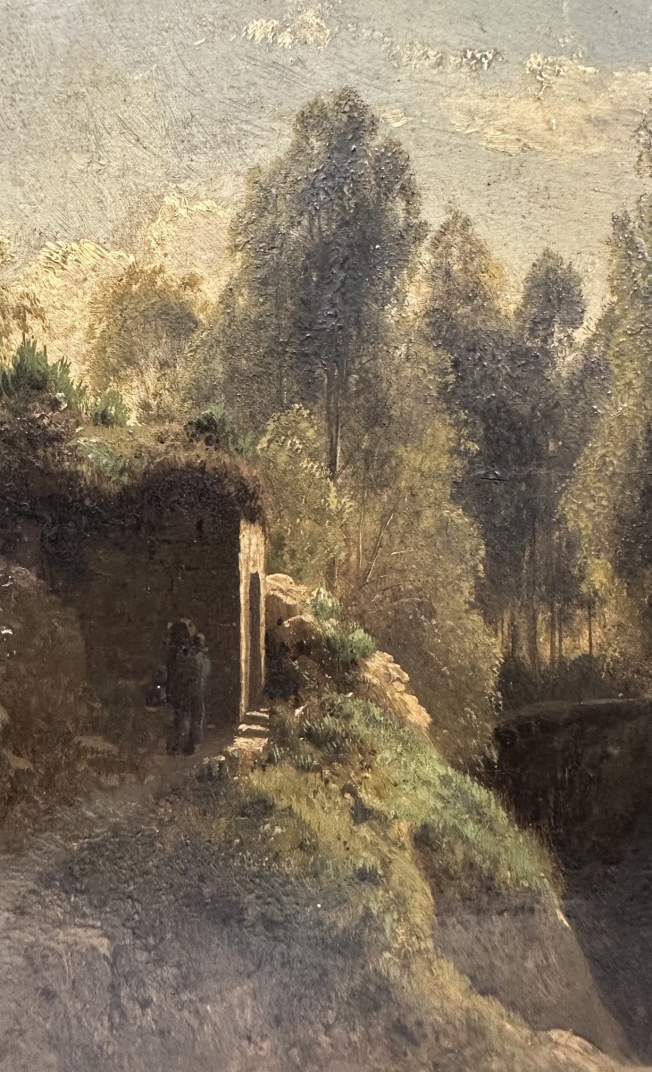 Louis-auguste Lapito (1803-1874) Fontainebleau: Landscape Painter Looking For His Viewpoint-photo-6