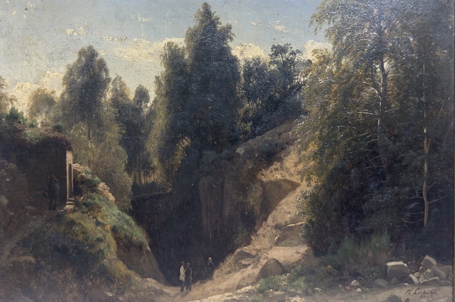 Louis-auguste Lapito (1803-1874) Fontainebleau: Landscape Painter Looking For His Viewpoint