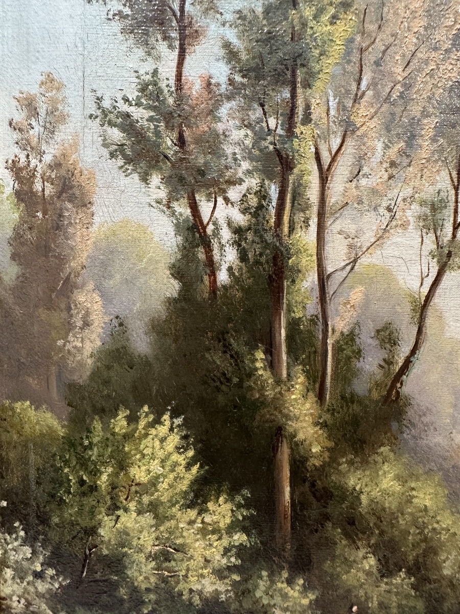 Alice GIFFARD DE LA RIVE (XIXe siècle) Paysage animé région du lac Léman et du Mont-Blanc-photo-3