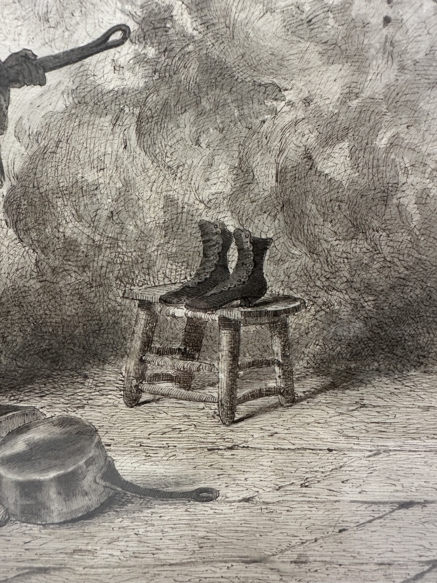 Célestin Allard-cambray (19th C.) - Original Drawing For Daudet's "jack"-photo-5