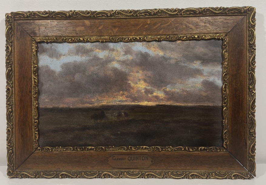 Clément Quinton (1851-1921) - Sunset On A Stormy Evening - Oil-photo-3