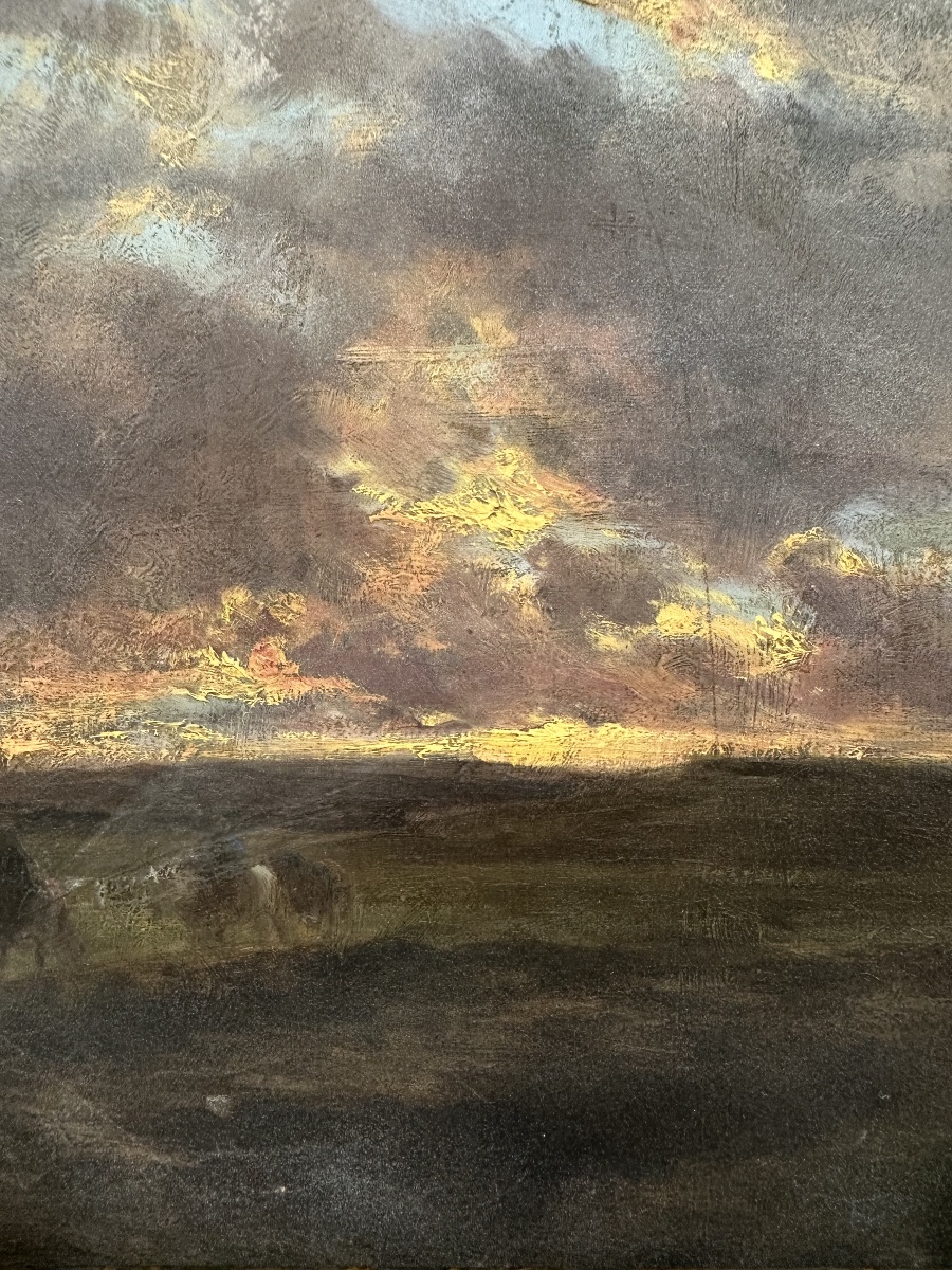 Clément Quinton (1851-1921) - Sunset On A Stormy Evening - Oil-photo-3