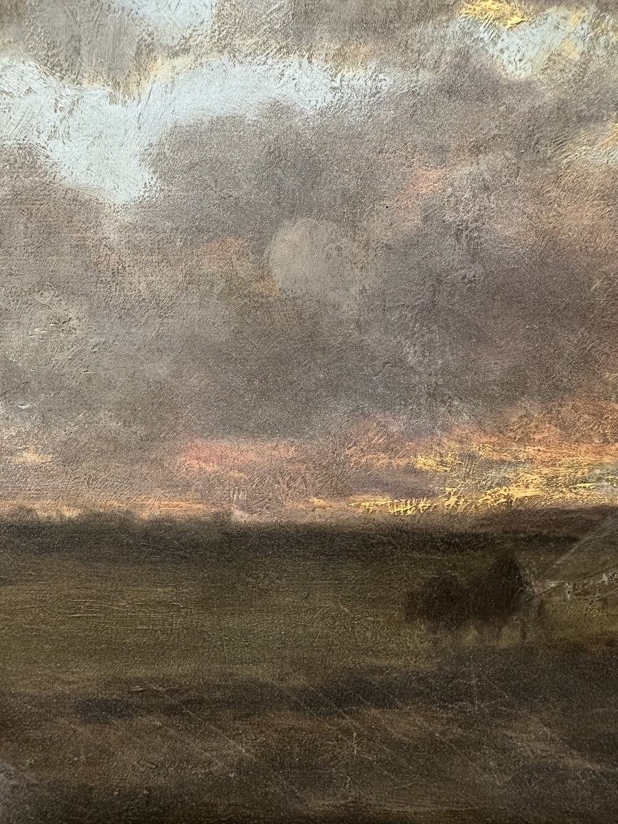 Clément Quinton (1851-1921) - Sunset On A Stormy Evening - Oil-photo-4