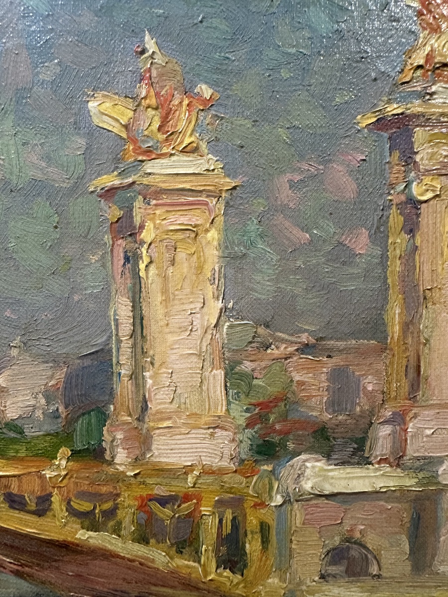 Raphaël Chanterou (1888-1945) - The Pont Alexandre III, Paris - Oil-photo-4