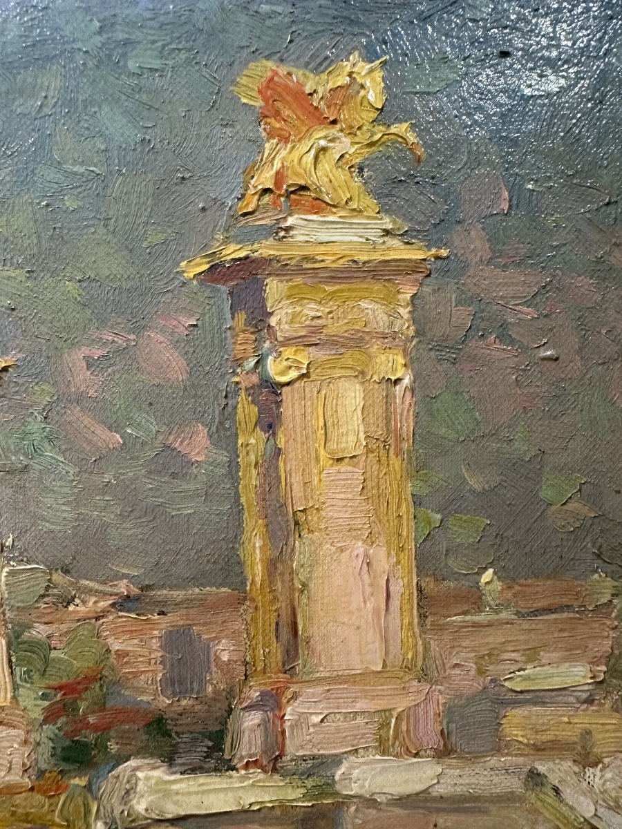 Raphaël Chanterou (1888-1945) - The Pont Alexandre III, Paris - Oil-photo-2