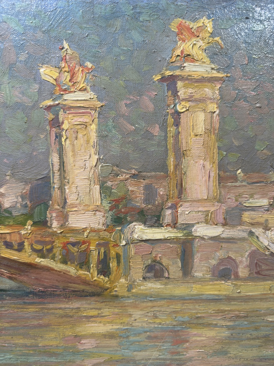 Raphaël Chanterou (1888-1945) - The Pont Alexandre III, Paris - Oil-photo-3