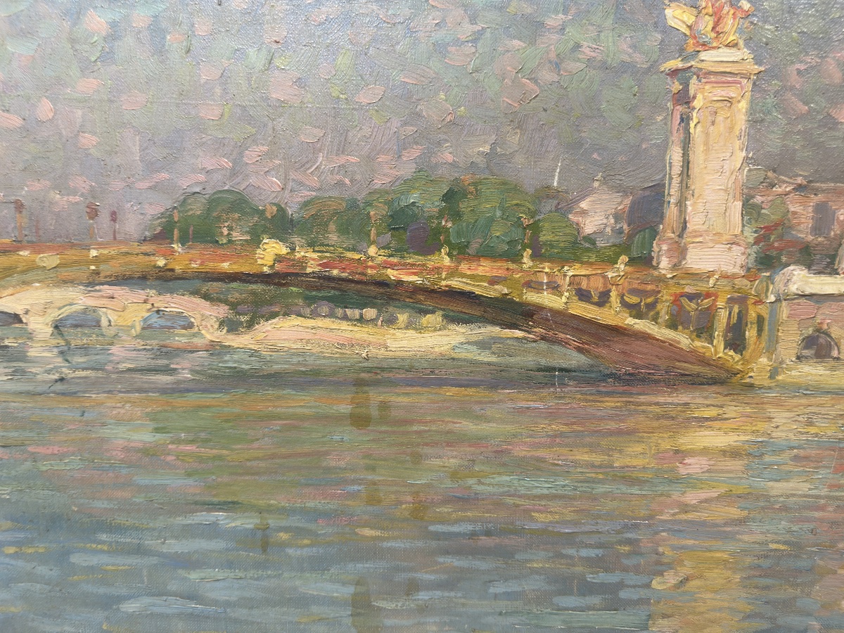 Raphaël Chanterou (1888-1945) - The Pont Alexandre III, Paris - Oil-photo-4