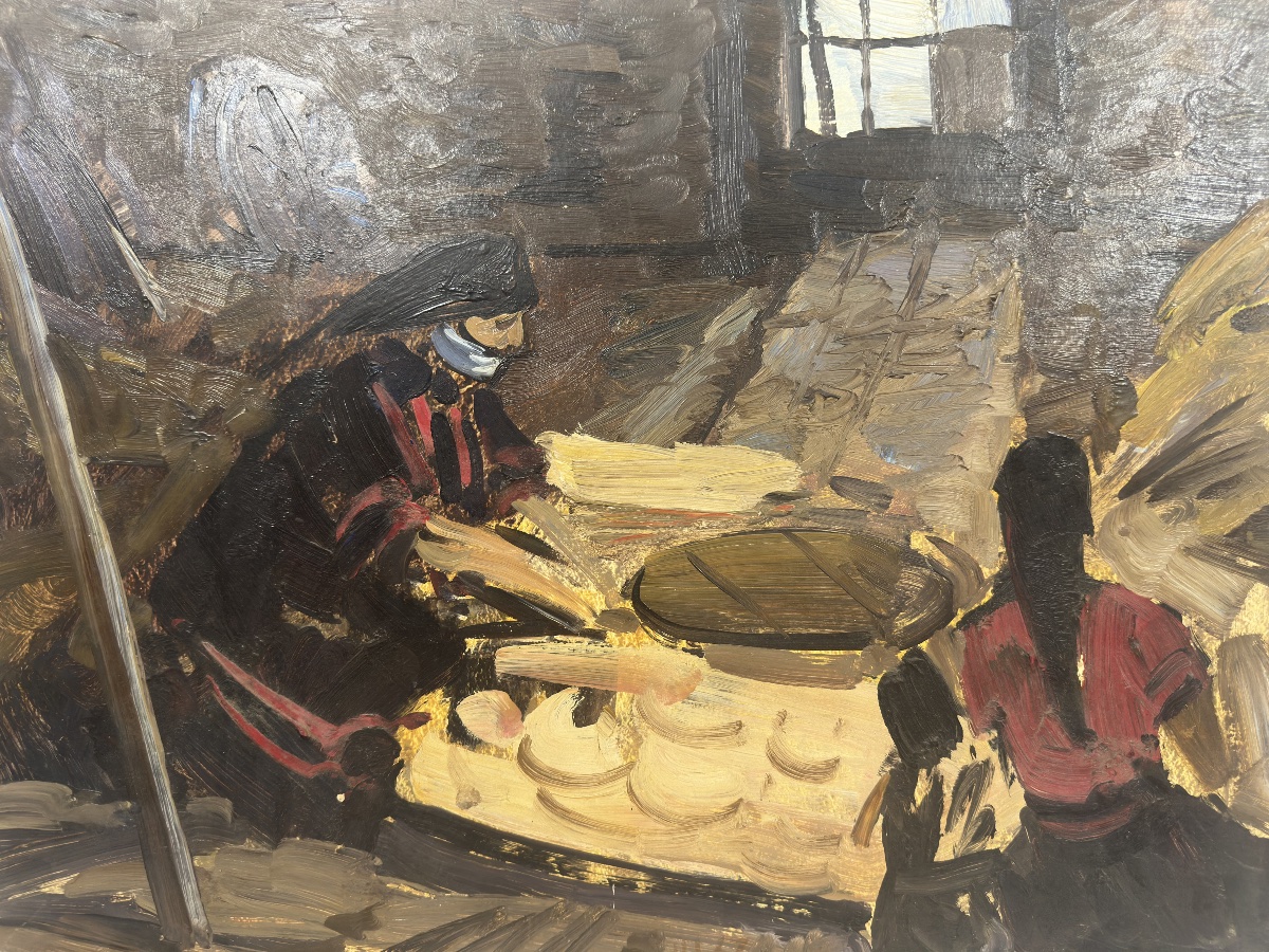Aram Koupetzian (b. 1928) - Karabakh Women Baking Lavash, 1967