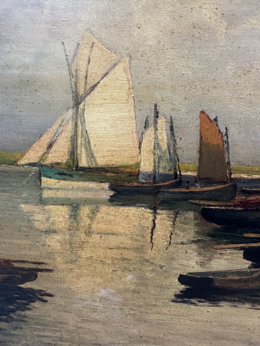 A. Trassard (XXe)  Retour De Pêche au port De Concarneau  BRETAGNE -photo-1