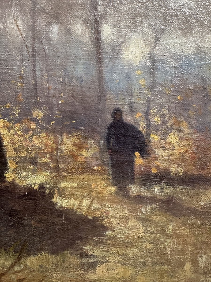 Alfred DAN (1852-1926) Sous-bois aux rochers, forêt de Fontainebleau 1894 Barbizon -photo-2