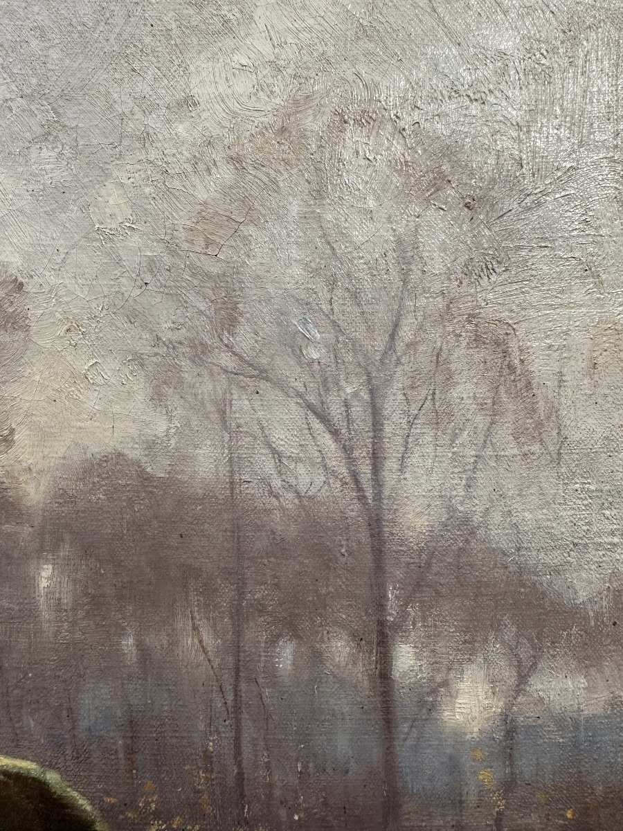Alfred DAN (1852-1926) Sous-bois aux rochers, forêt de Fontainebleau 1894 Barbizon -photo-3
