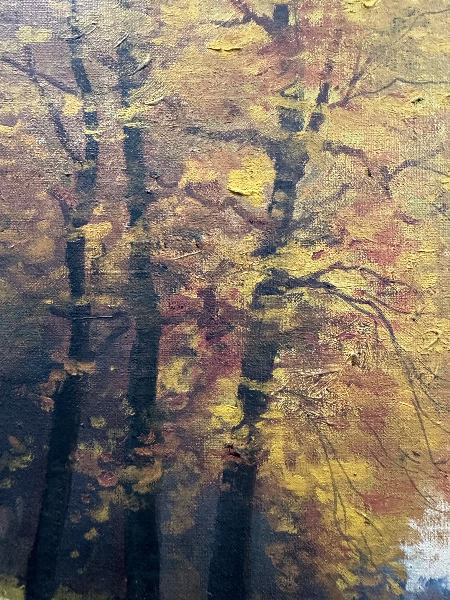 Mary Renard (1849-1925) - Autumn River, Normandy - Oil, 1918-photo-1