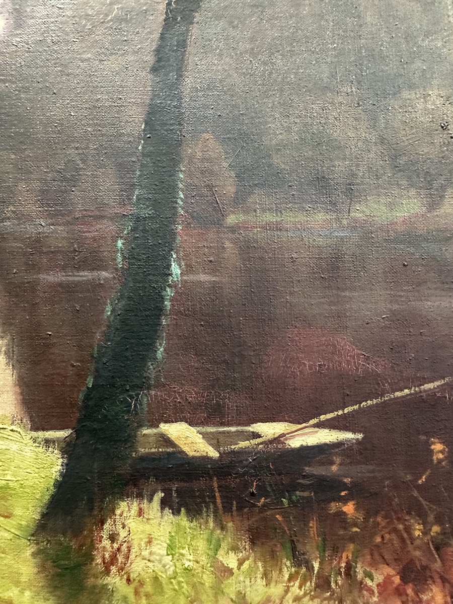 Mary Renard (1849-1925) - Autumn River, Normandy - Oil, 1918-photo-2