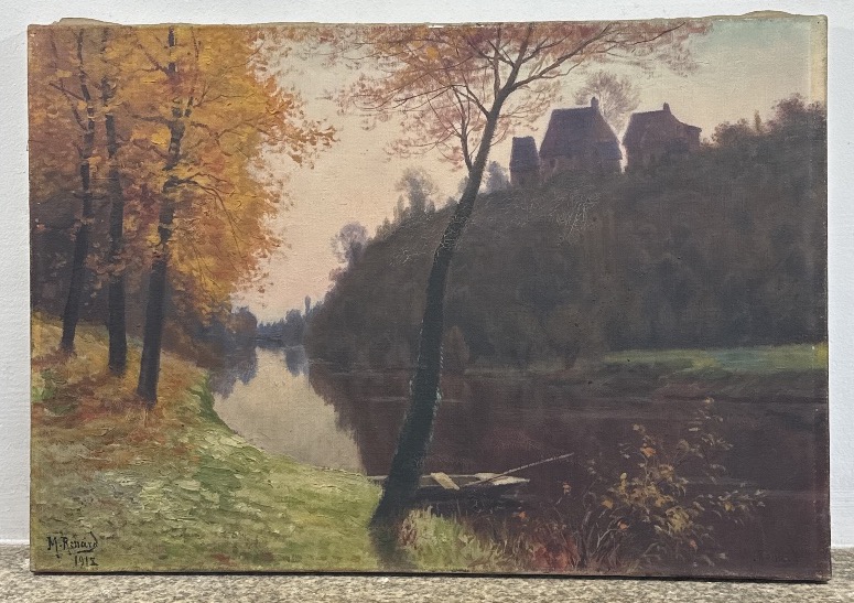 Mary Renard (1849-1925) - Autumn River, Normandy - Oil, 1918