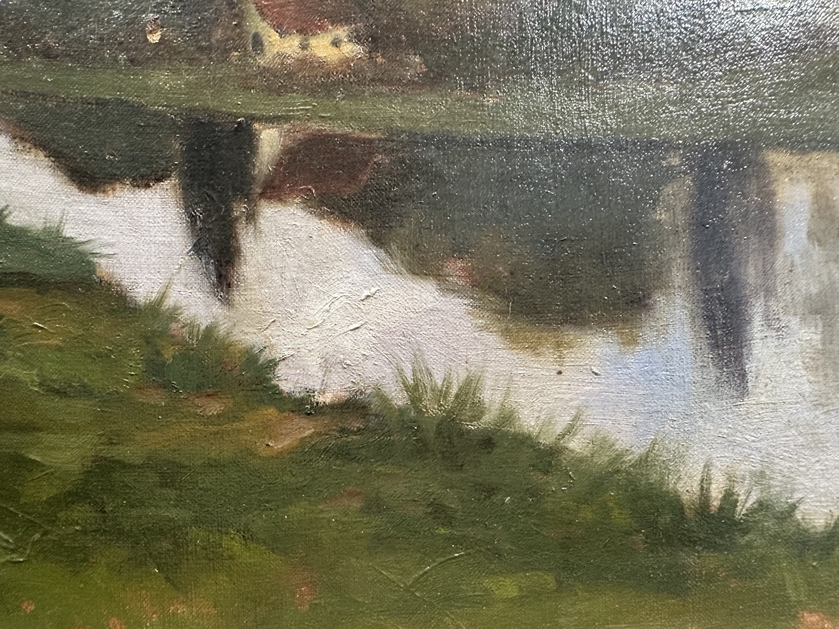 Marcel Cosson (1878-1956) - River Landscape At Dusk - Oil-photo-8