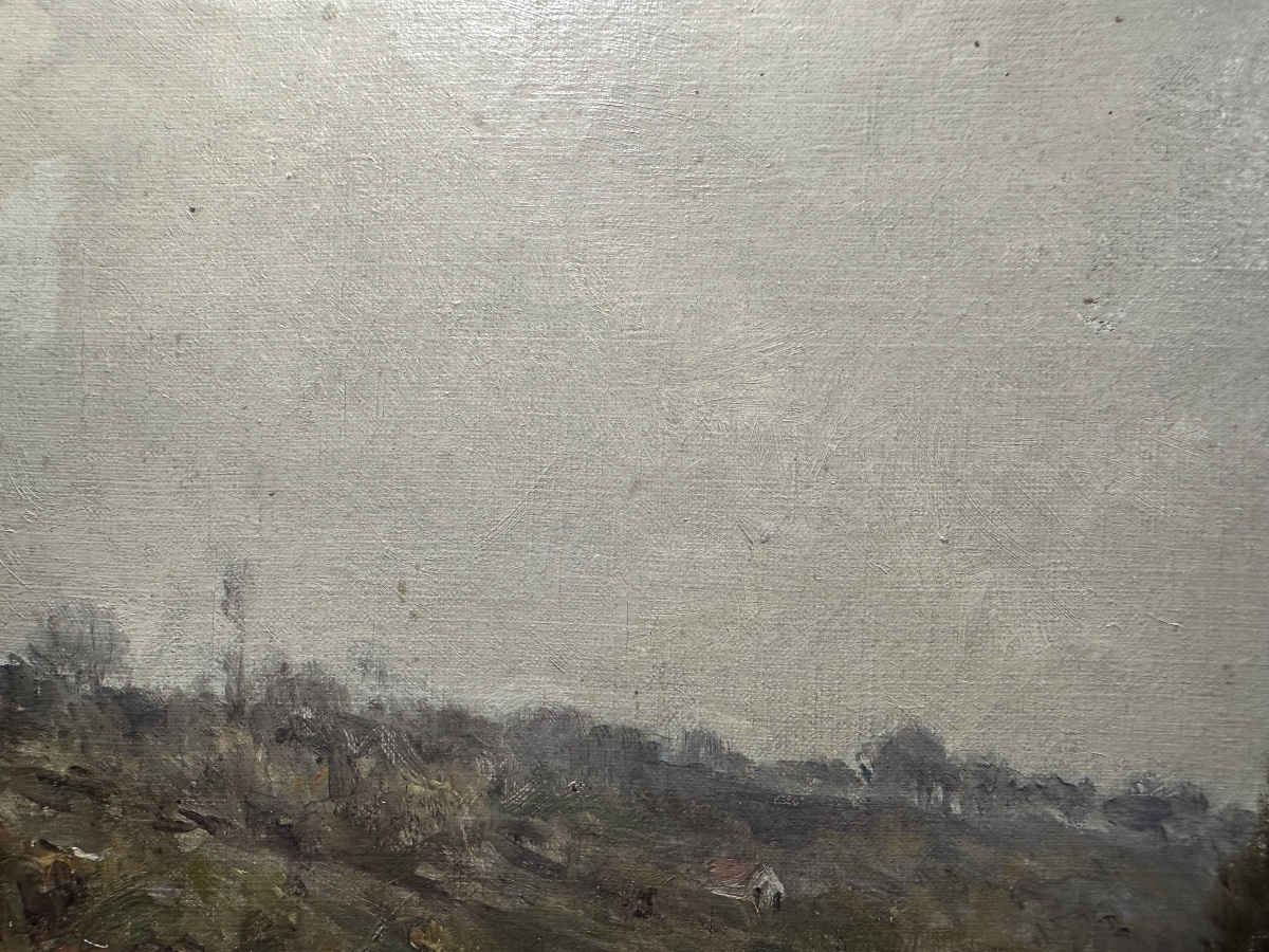 Gabriel Mathieu (1843-1921) - Riverbank, Crozant School - Oil-photo-3